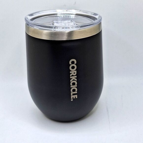 Corkcicle Matte black 12 oz stemless travel wine cup insulated - Picture 1 of 5